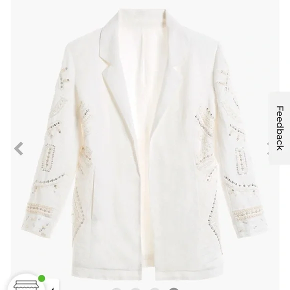 Chico’s Embellished Linen Jacket - Picture 4 of 15